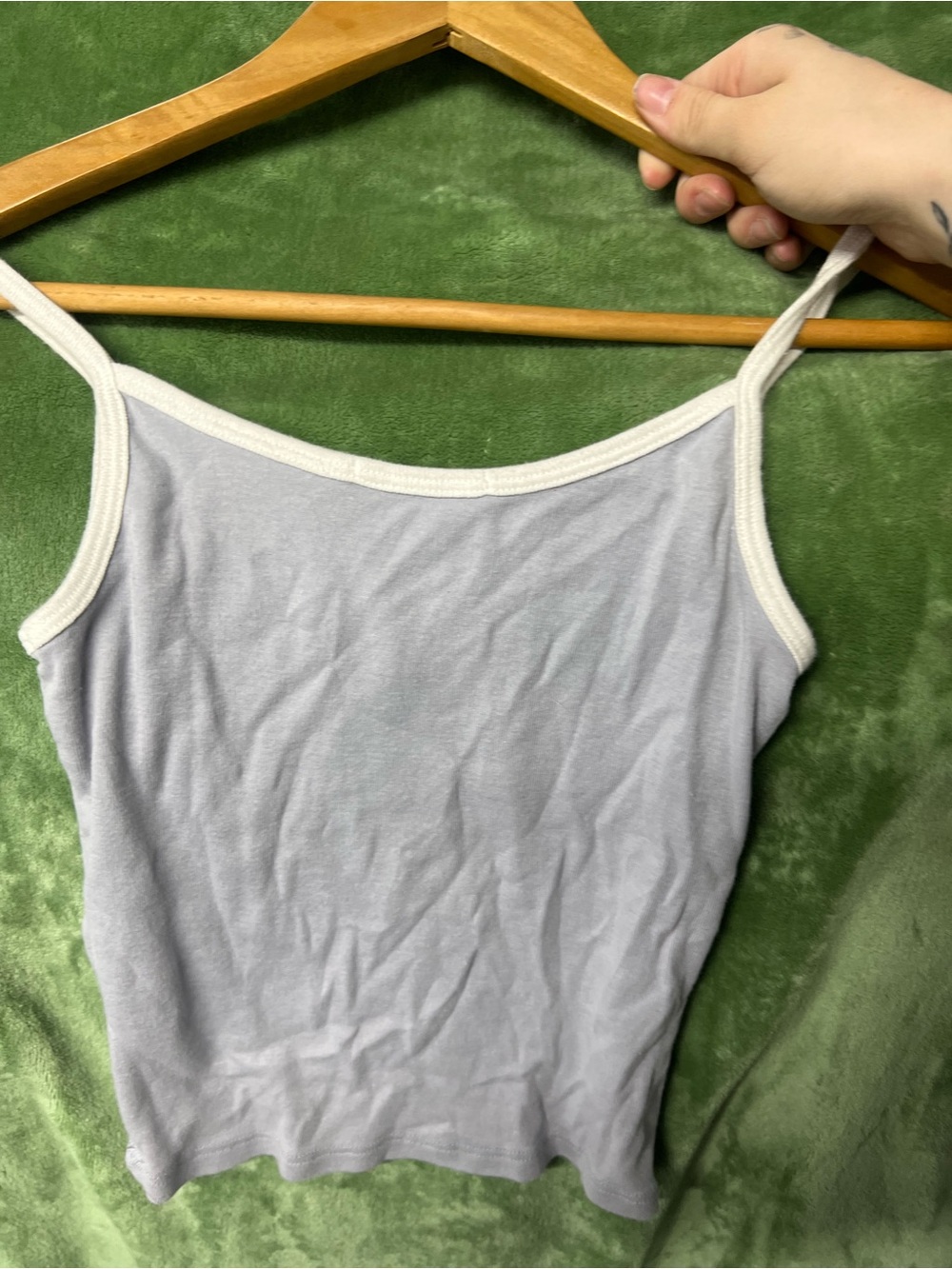 Brandy Melville Lavender Camisole with Cream Trim - Picture 3 of 3